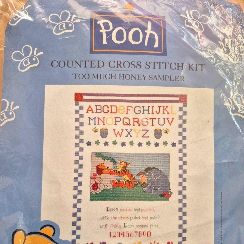 Winnie the Pooh-- Counted Cross Stitch-Too much Honey Sample kit by Leisure Arts
